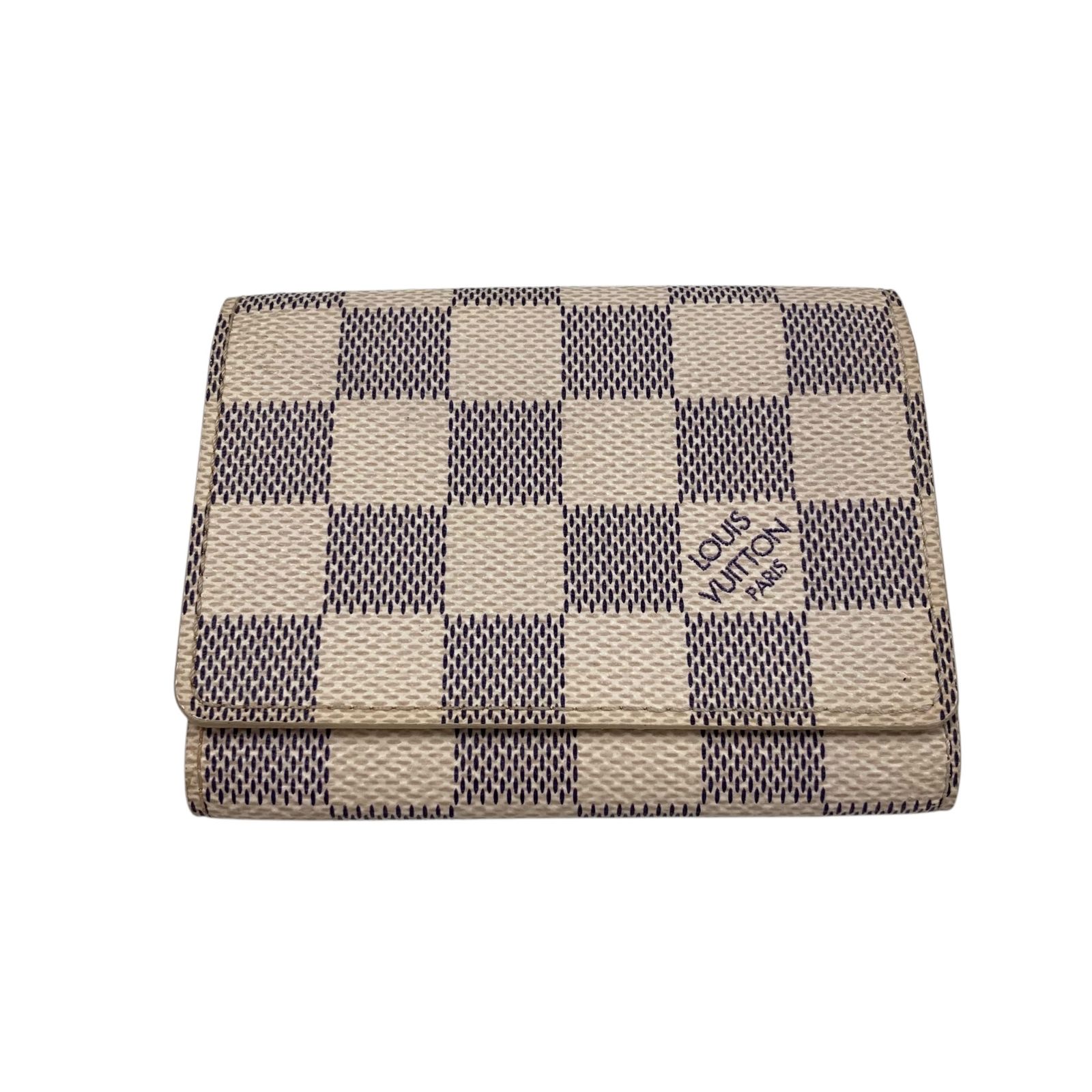 真贋判定済 LOUIS VUITTON ルイヴィトン アズール アンヴェロップカルトドゥヴィジット N61746 アズール ホワイト B0417YPMGB