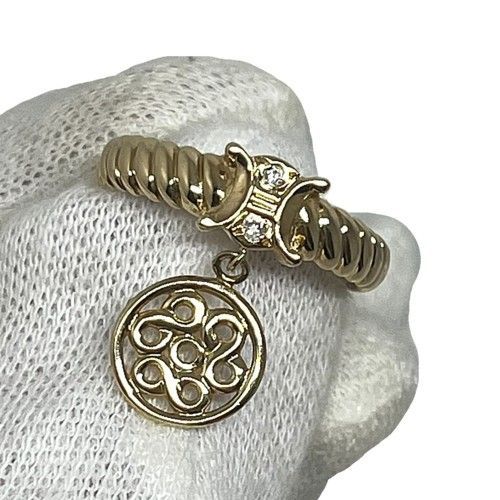 CELINE セリーヌ トリオンフ チャーム リング 750YG 2Pダイヤモンド  