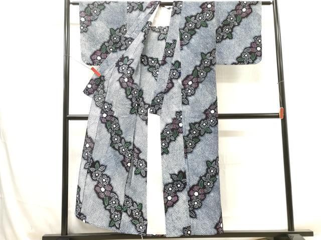 平和屋着物∴夏物 浴衣 有松鳴海絞り 草花文 綿 逸品 DAAV0110cd  