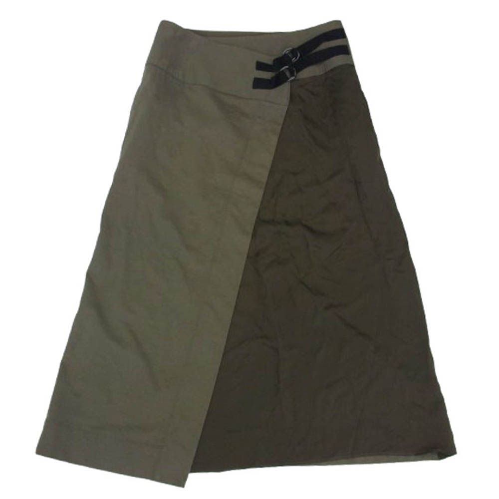 Y s Yohji Yamamoto ワイズ ヨウジヤマモト 20SS YT-K69-048 RISMAT by リスマットバイワイズ 異素材切替 サイドダブルリングベルト ラップスカート