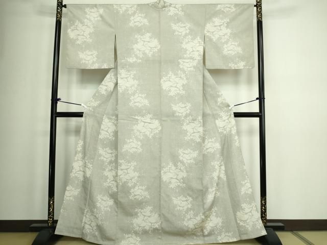 平和屋着物▽本塩沢　単衣　110亀甲　菱文　正絹　逸品　AABC3989fy 平和屋着物▽本塩沢 単衣 110亀甲 草花文 正絹 逸品 AAAW1480fy