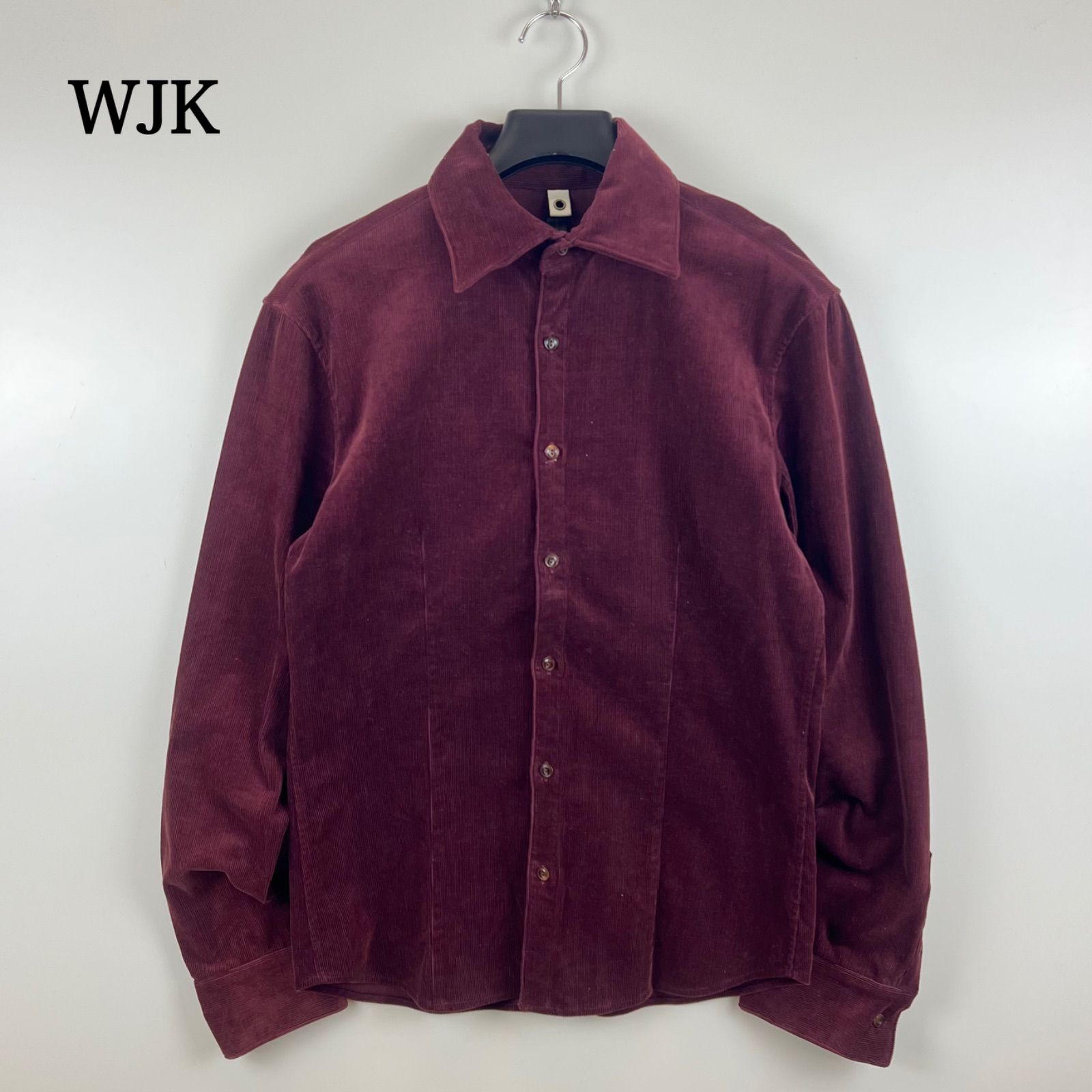 WJK STRETCH VINTAGE CORDUROY L|S SHIRTS L CD08OA ダブルジェイケイ ストレッチ ヴィンテージ コーデュロイ 長袖シャツ ワインレッド サイズ