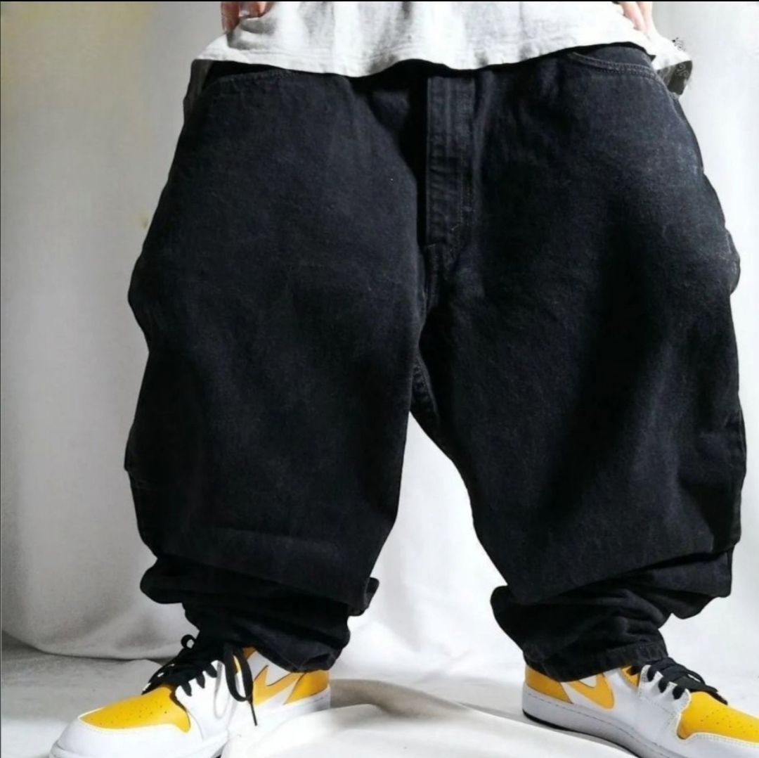 90年代 リーバイス Levi s 550 RELAXED FIT テーパードデニムパンツ ブラック ジーンズ 古着 W40 L30
