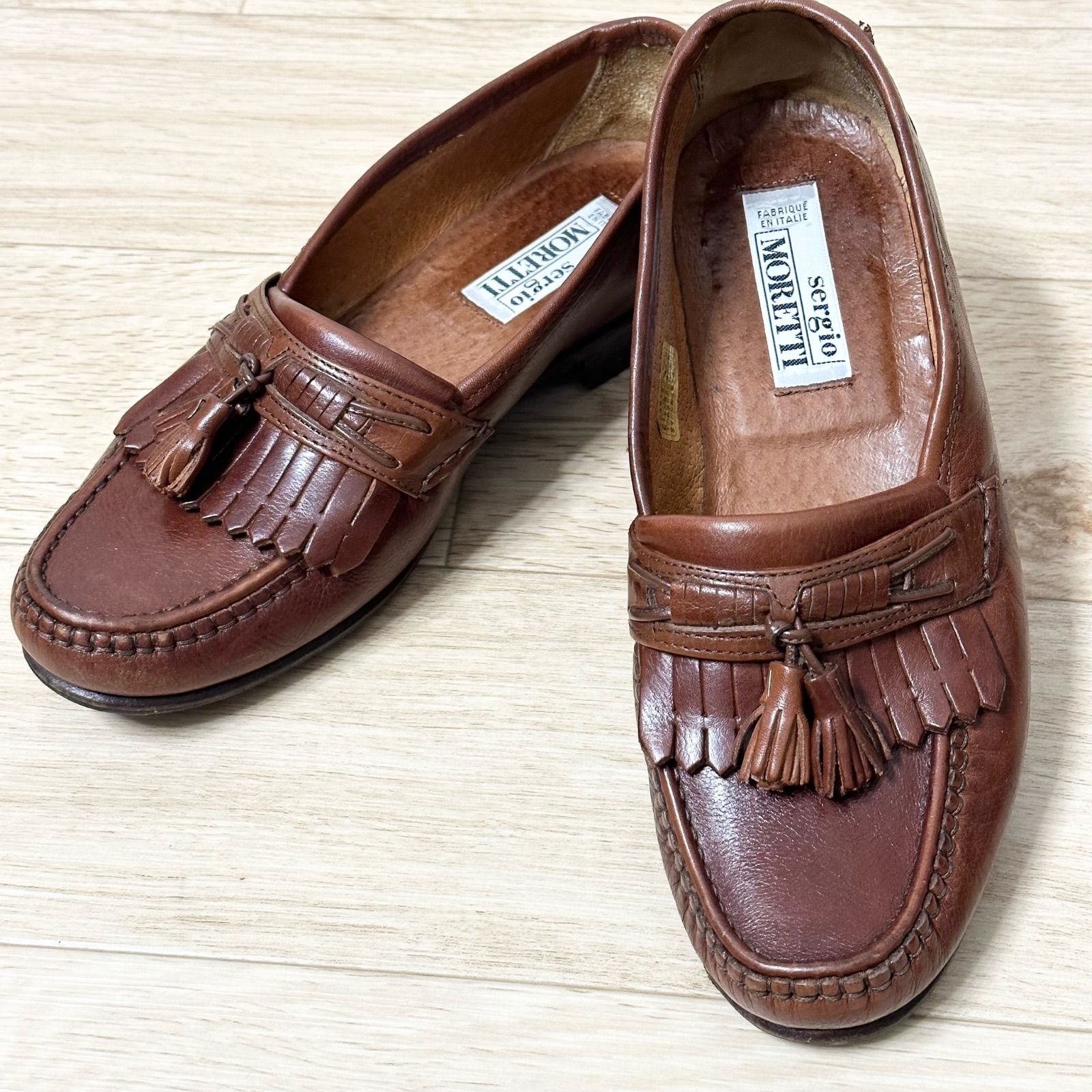 sergio MORETTI セルジオ メンズ タッセル ローファー 古着 