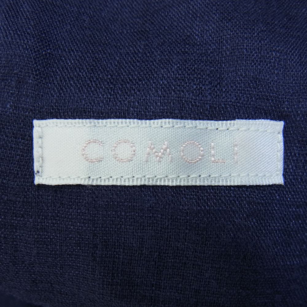 COMOLI コモリ 21SS T01-01019 リネン Wクロス ジャケット ネイビー系