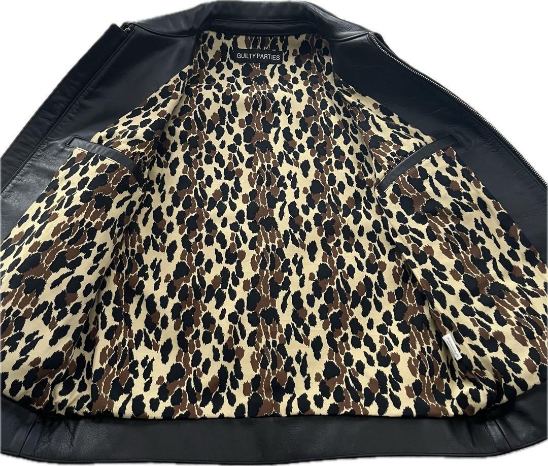 【美品】ワコマリア　シングルライダースジャケット　タイプ2　カウレザー　カモフラ WACKO MARIA - 【美品】ワコマリア シングルライダース