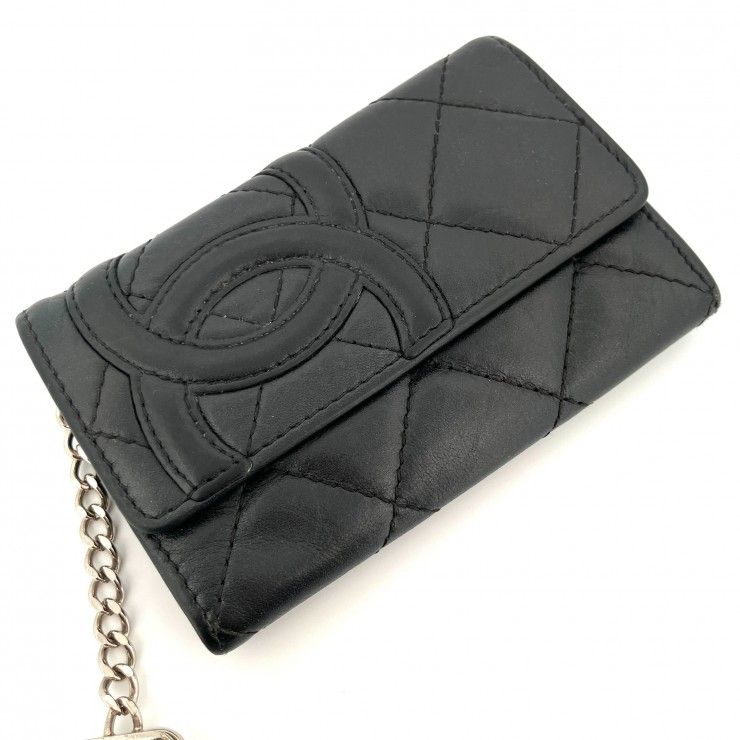 鑑定済み】正規品 シャネル CHANEL カンボン ラムスキン キーケース