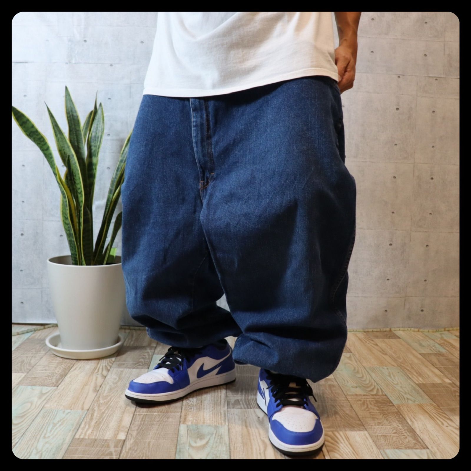 FB534【希少サイズ】Dickies ワイドデニム ダボパン ゆるダボ W54 