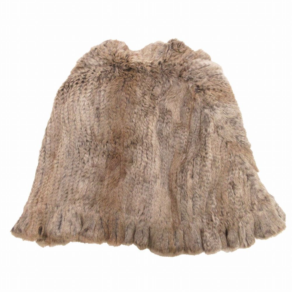 ミンク ファー 大判 フリル ショール ストール ケープ 毛皮 グレー  