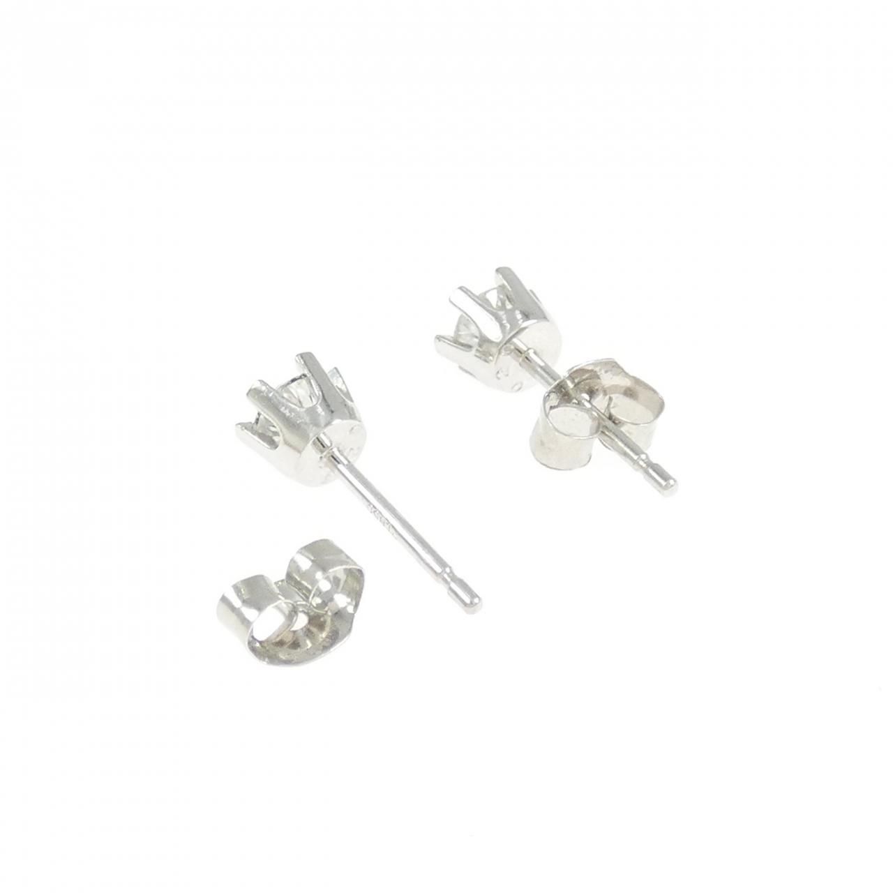 PT850 ソリティア ダイヤモンド ピアス 0.40CT FORTGASGNV_COM_BR