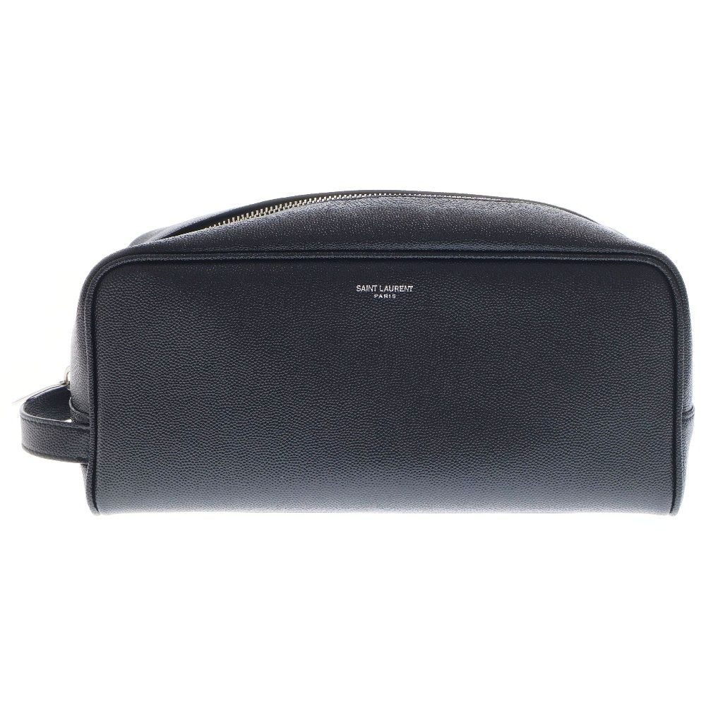 SAINT LAURENT PARIS (サンローランパリ) レザー グルーミングケース セカンドバッグ ブラック GUE609347