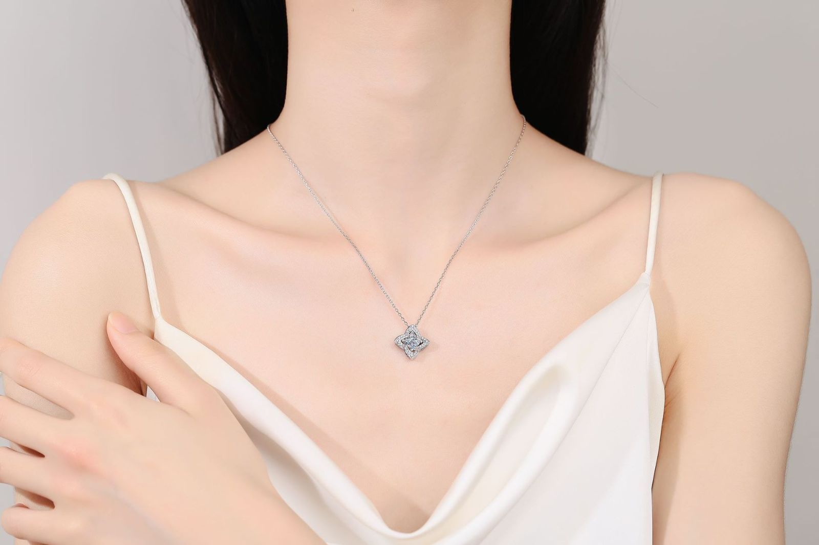 モアッサナイト ネックレス ペンダント 1ct シルバー925 レディー 普段 