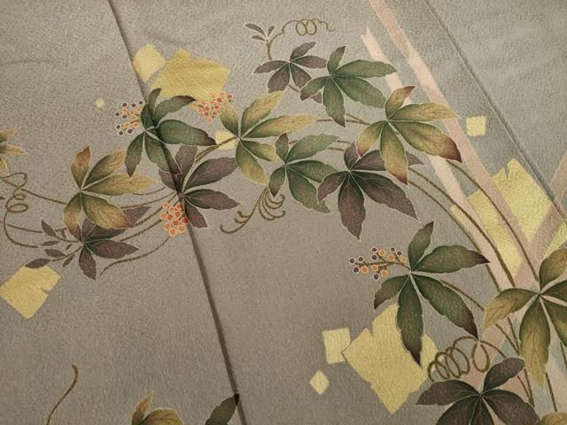 平和屋着物○皇室デザイナー 中村乃武夫 訪問着 葡萄唐草文 暈し染