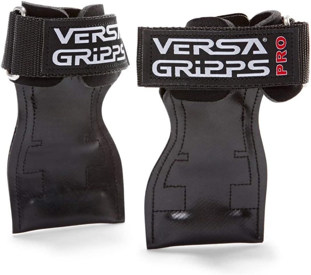 Versa Gripps PRO パワーグリップ 筋力トレーニング・リストラップ made in the USA (Black/黒， R/L:18.1-20.5cm)