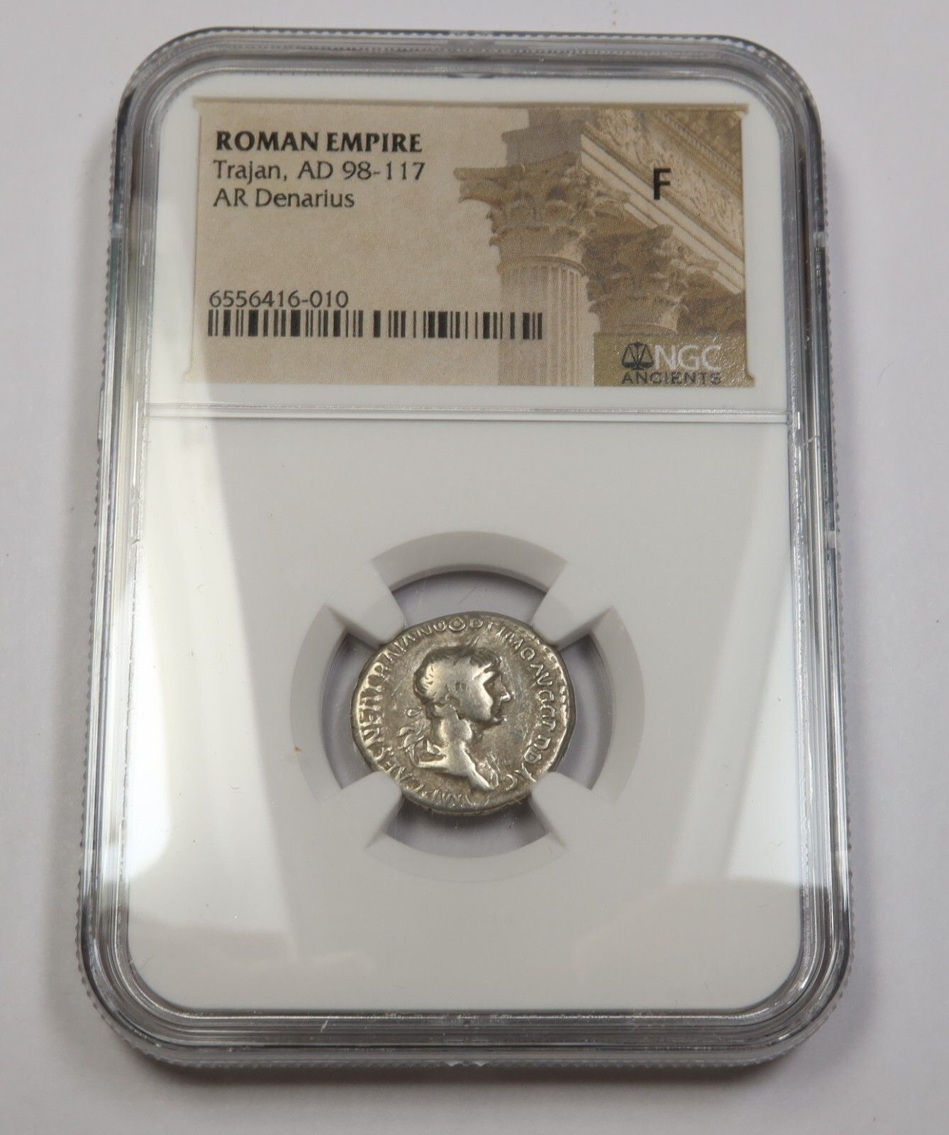 98-117 AD NGC ANCIENTS F | ROMAN EMPIRE - AR Denari