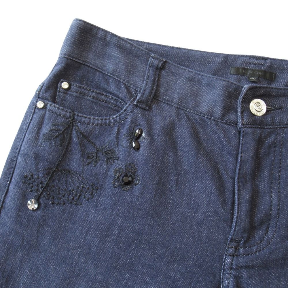 美品 TO BE CHIC トゥービーシック デニム クロップド スリム