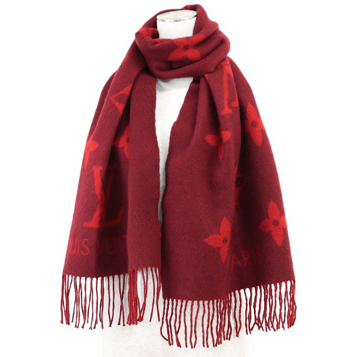 ヴィトンマフラー LOUIS VUITTON ルイ・ヴィトン マフラー M75505 ロゴマニア