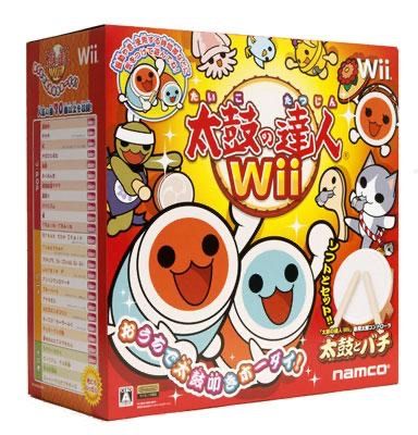 【開封済・未使用品】太鼓の達人Wii 専用太鼓コントローラ 太鼓とバチとソフトのセット