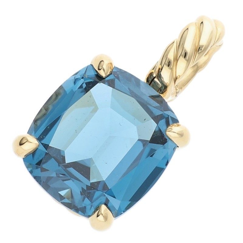 デイビット ユーマン Marbella トパーズ ペンダント 12 mm K 18 YG トパーズネックレストップ メンズ