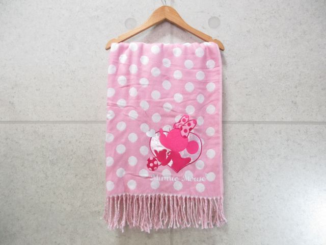 Disney ディズニー マフラー ストール ミニーマウス ドット柄 ピンク系