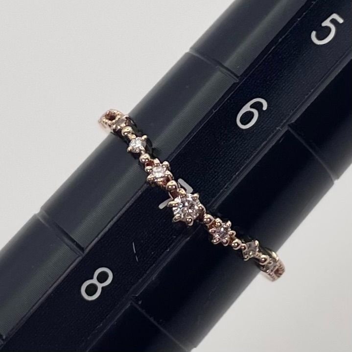 美品 7号 アガット 天の川 Vライン リング K10 ダイヤ/24-5543S - メルカリ