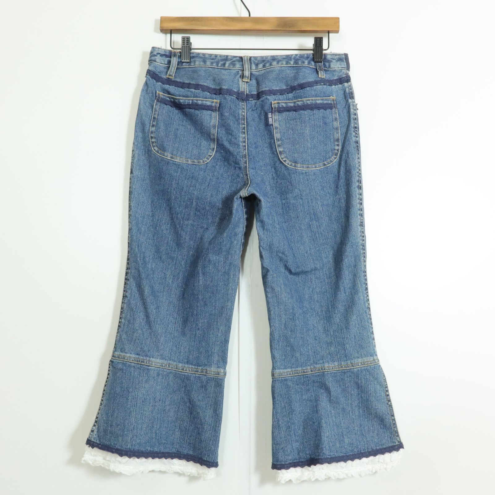 ピンクハウス☆裾段々フリル付き♪ジーンズ クロップドデニムパンツ  