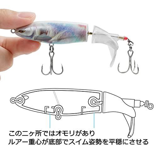 全5色 SILANON バズベイト ルアー セット 9cm 13g 5個 トップ