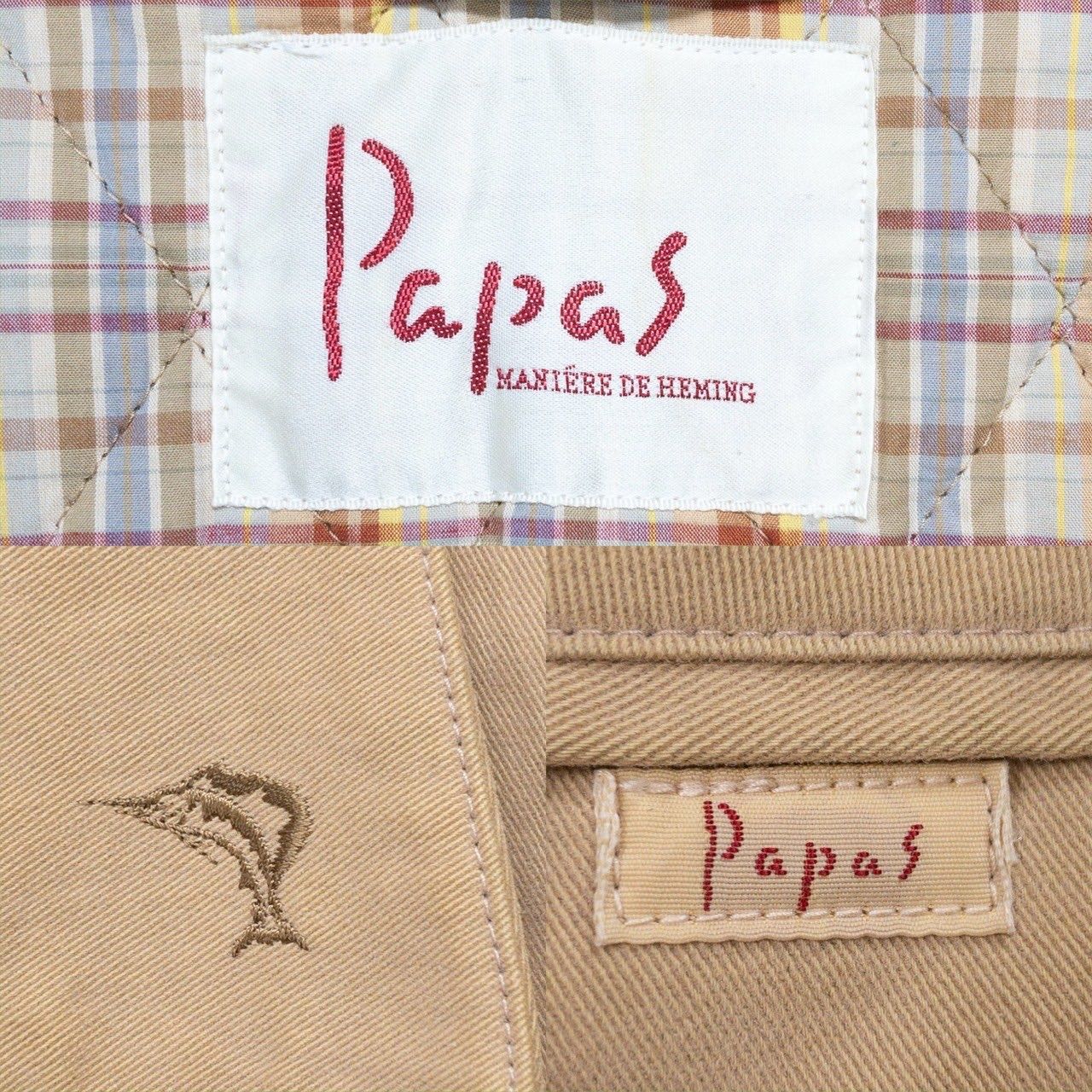 papas パパス チェック柄ライナー付 L トレンチ ステンカラーコート