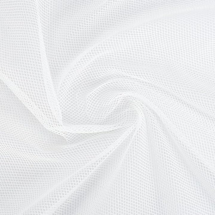 WADORN メッシュ生地 ポリスター ファイバー 軽量 ソフト バックパックのポケットとストラップに ネット 衣類 靴 帽子( ホワイト，  2 x 15.9m)