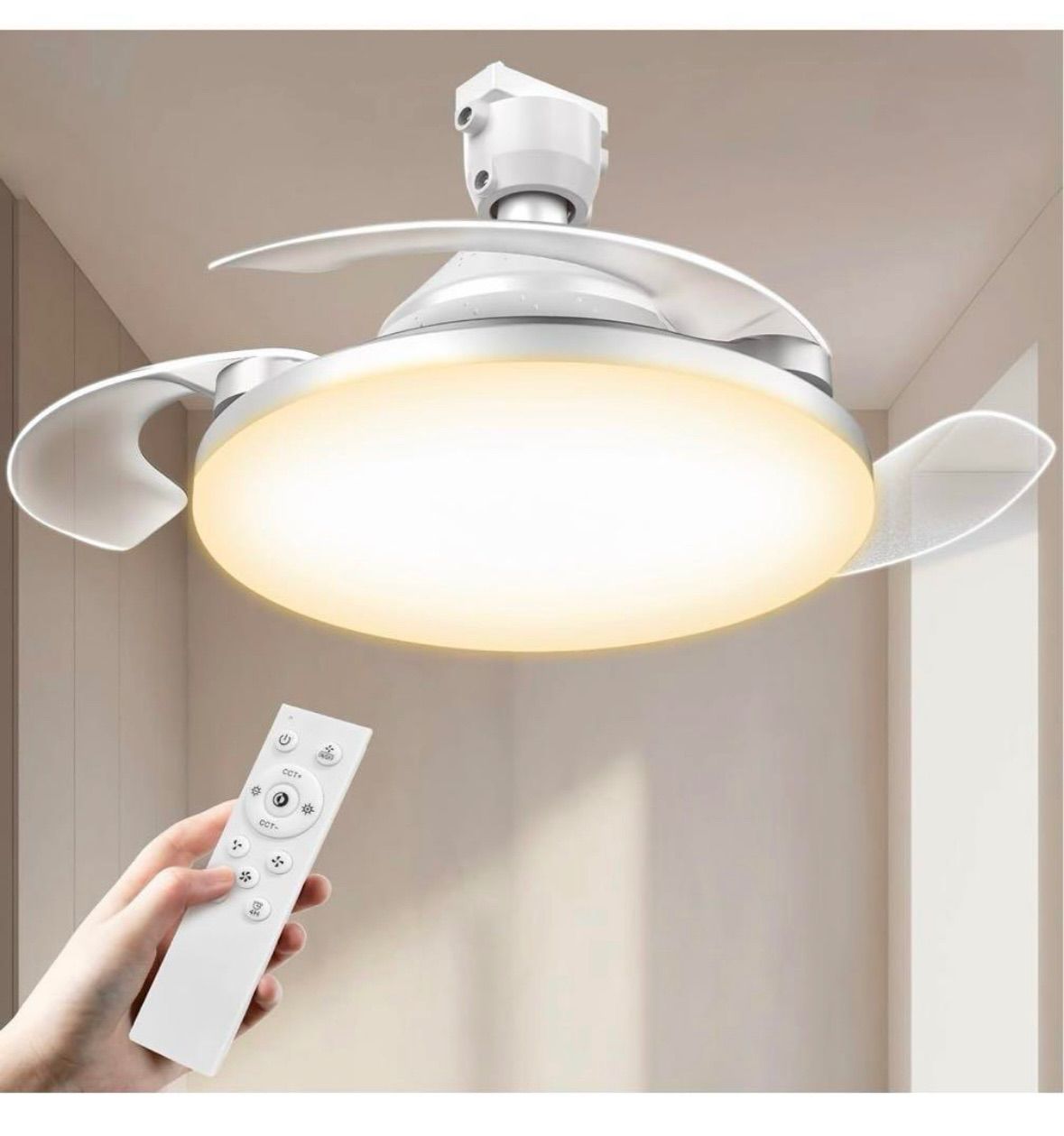 シーリングファンライト LED ファン付き照明 8-10畳 E26口金