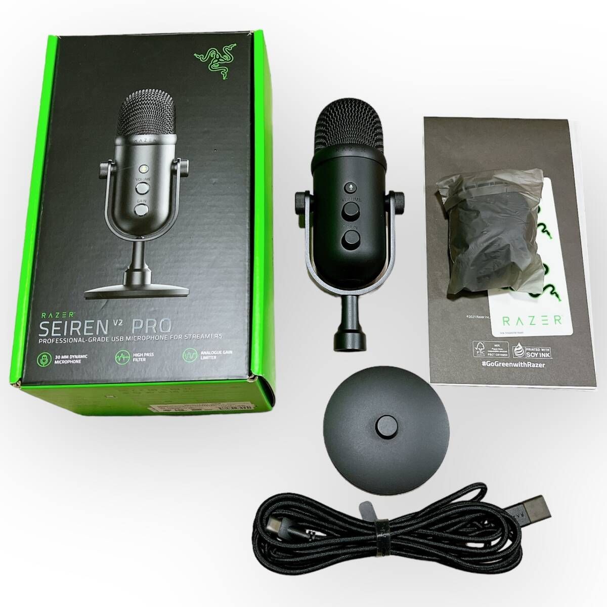Razer Seiren V2 Pro 30mm ダイナミック マイク Amazon.com: Razer Seiren V2 Pro USB Microphone for Streaming
