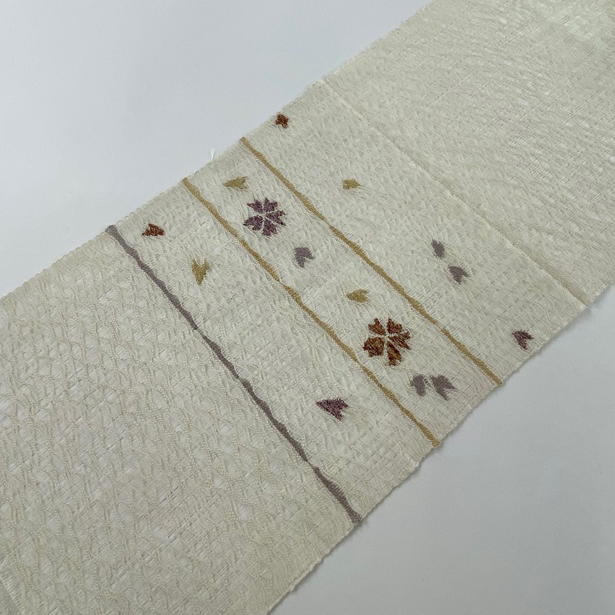 専用帯1511 ●高級 正絹 夏帯 松葉仕立て 名古屋帯 名古屋帯 優品 夏帯 八寸名古屋帯 松葉仕立て トンネル仕立て