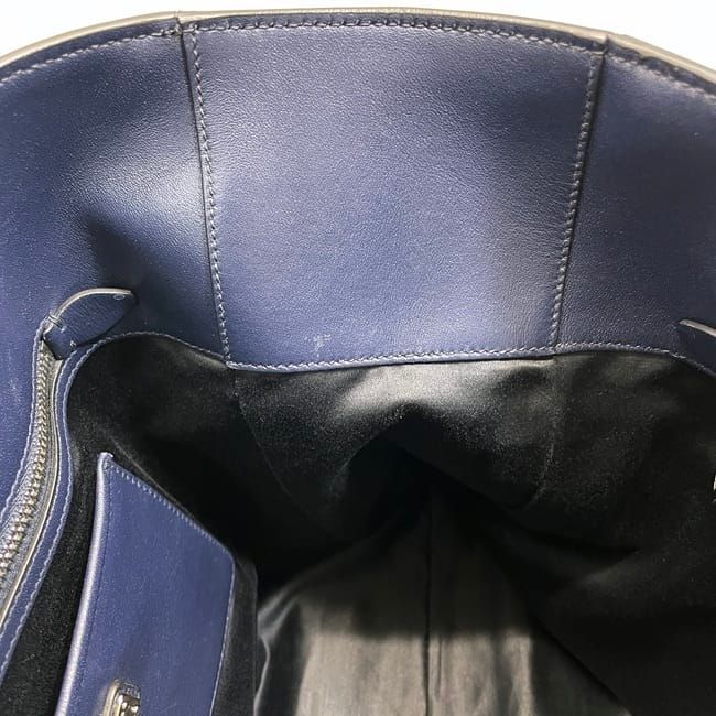 ぱ*イ様 MIU MIU ネイビー レザートートバッグ ミュウミュウ トートバッグ ec-23792 ネイビー 美品 レザー 中古