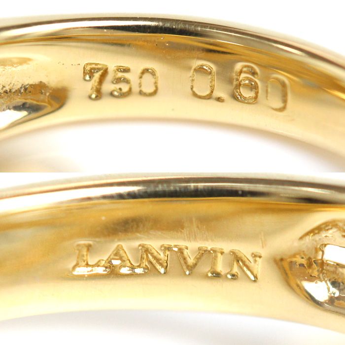 LANVIN ランバン K18YG イエローゴールド リング・指輪 ダイヤモンド0.60ct 11.5号 5.8g レディース 中古 美品