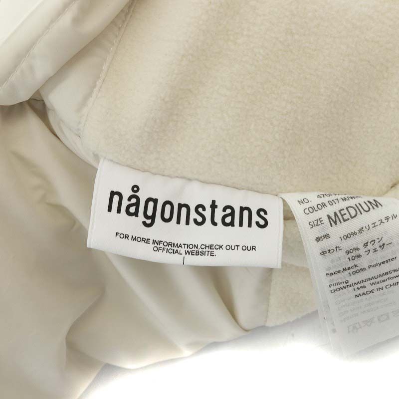 ナゴンスタンス nagonstans 22AW MATタフタ ダウンマフラー ポケット M ホワイト 白 /HK ■OS