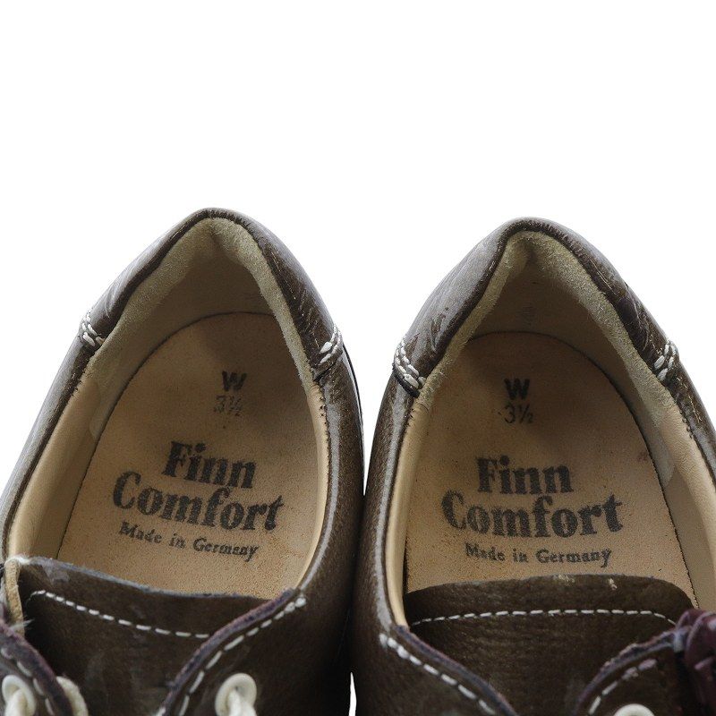 【美品】フィンコンフォート コルマー ウォーキングシューズ レザー ブラウン フィンコンフォート FinnComfort OZE ウォーキングシューズ