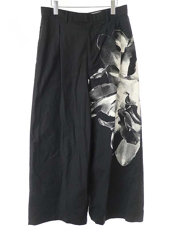 パンツ TAAKK CHAMBRAY SCULPTURE WIDE TROUSERS TAAKK / CHAMBRAY SCULPTURE WIDE TROUSERS (BLACK)