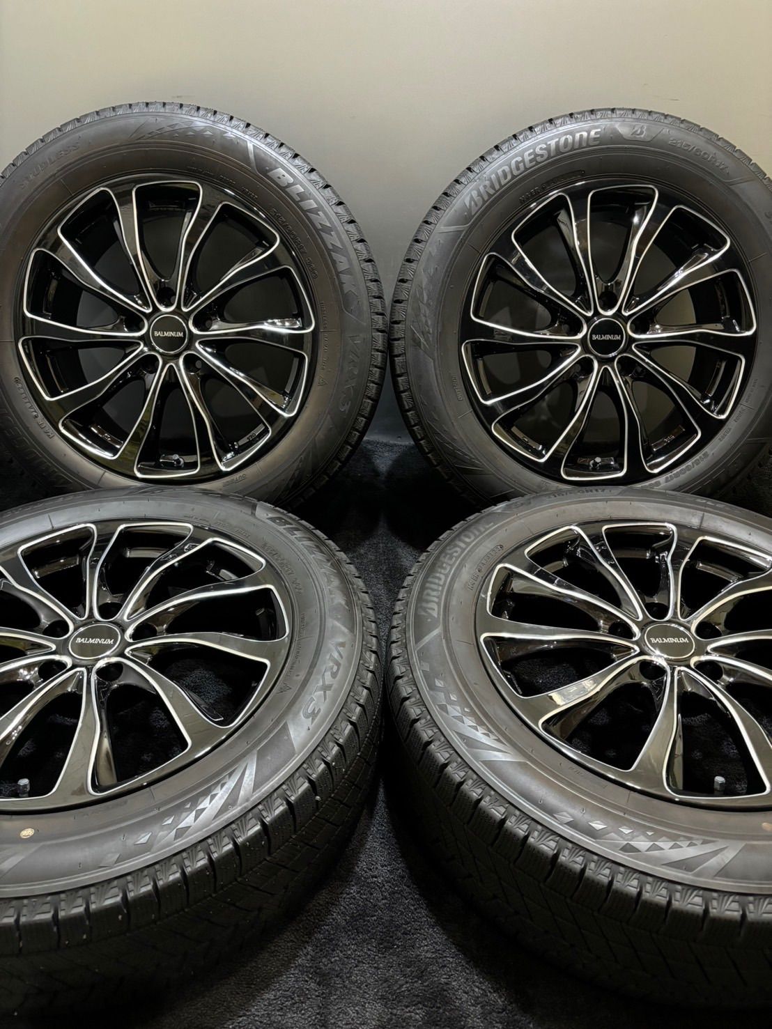 ☆215/60R17 BRIDGESTONE/VRX3 22年製 BALMINUM 17インチ 7J +38 114.3 5H スタッドレス 4本  クラウン マークX ブラポリ (南7-G172) - メルカリ