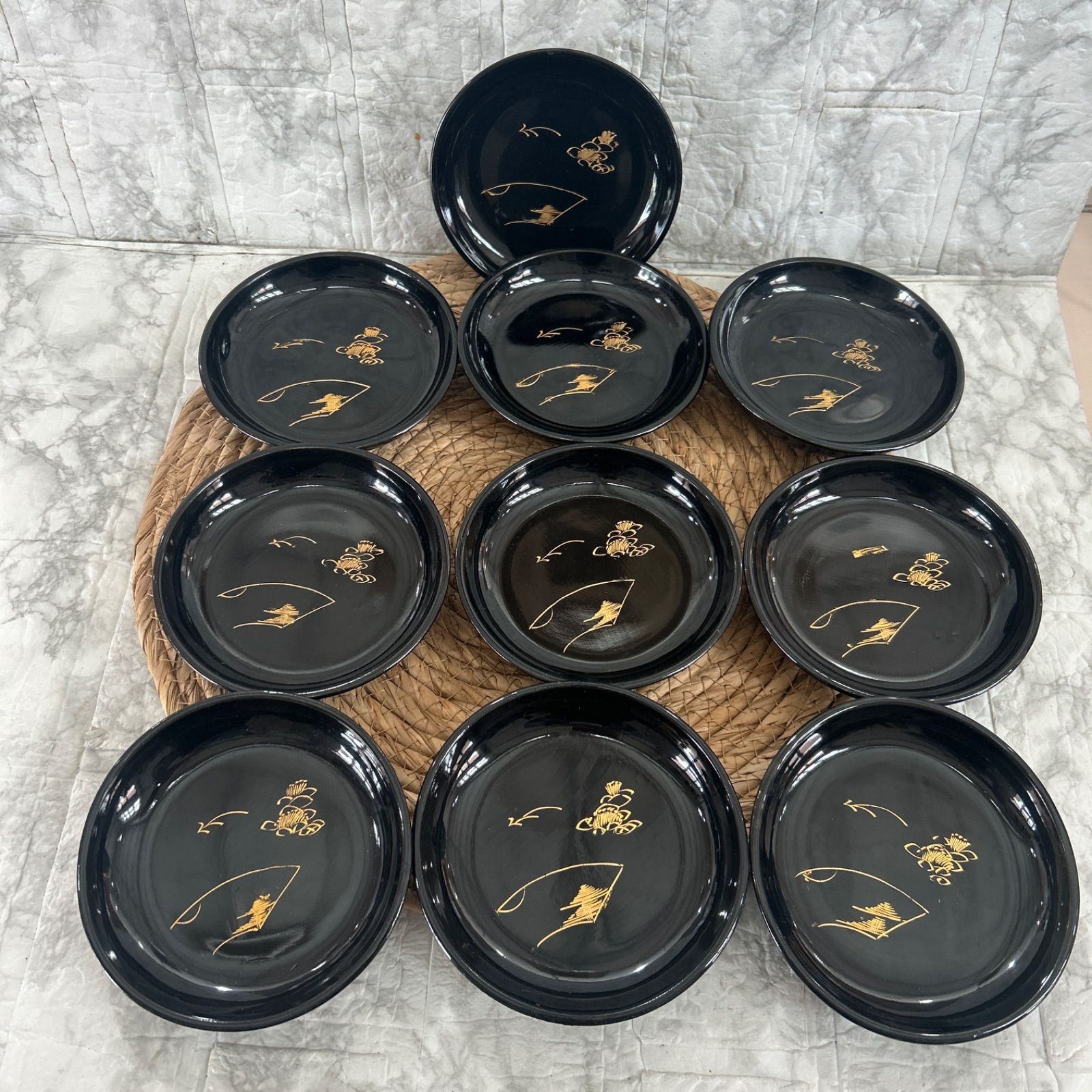 昭和レトロ 皿 小皿 金彩 骨董品 コレクション 10枚セット