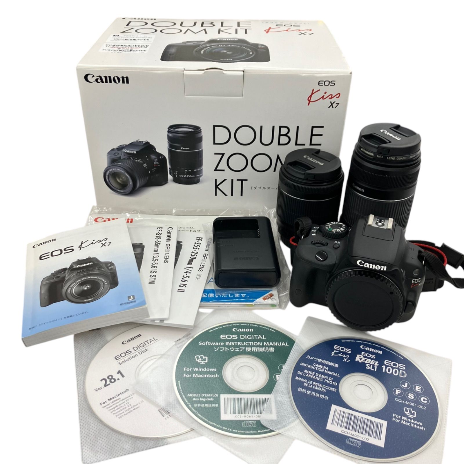 186000 現状品 Canon EOS Kiss X7 デジタル一眼レフ ダブル