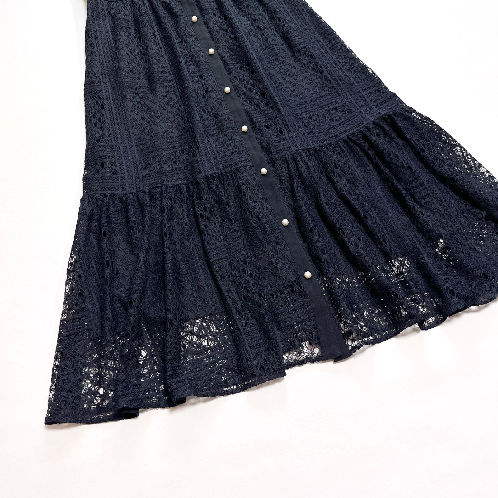 cg76 Diagram 衿刺繍ティアードワンピース ロングワンピース