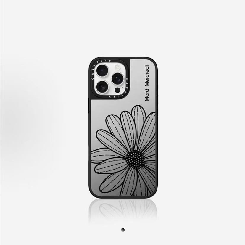 人気 デイジーフラワー iPhoneケース 鏡面 CASETiFY 耐衝撃 ケース