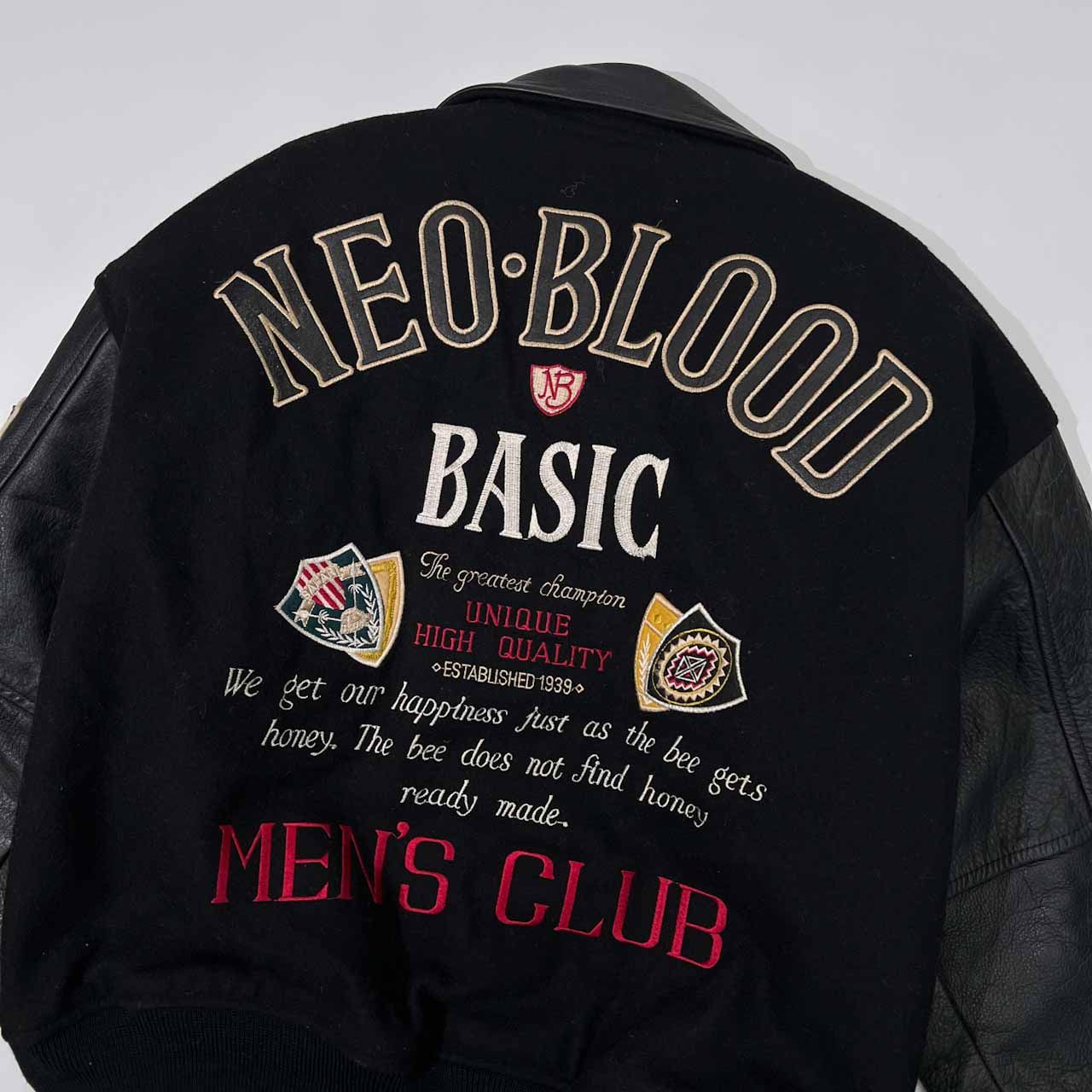 NEO BLOOD ネオブラッド スタジャン 牛皮レザー 襟レザー 袖レザー 