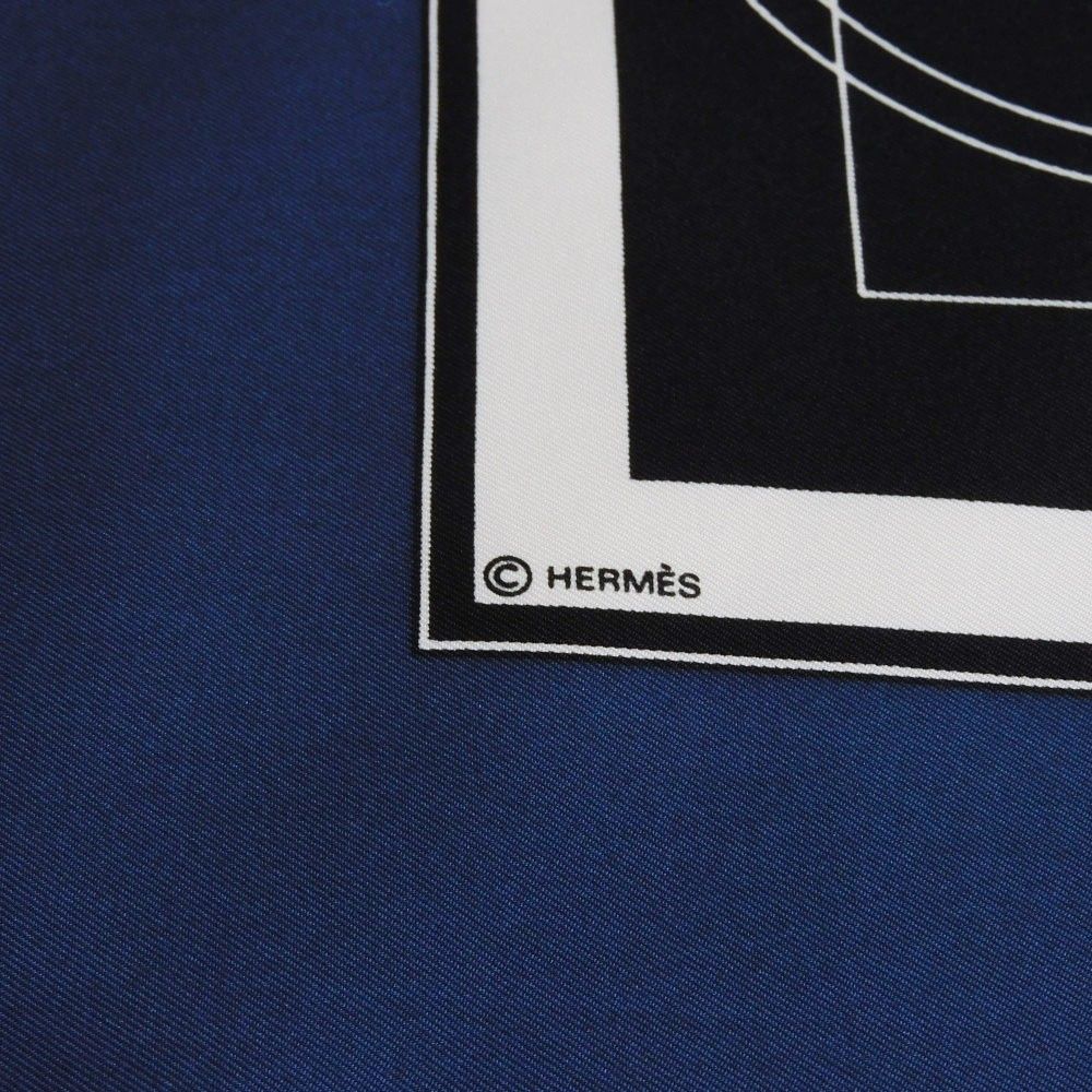HERMES エルメス カレ 90 エクスリブス ホース 馬車 マリン