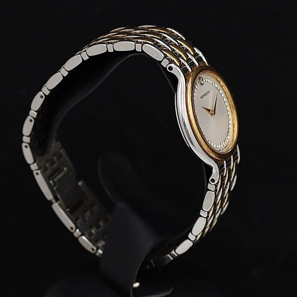 稼動 オリエント モンビジュ 18K/SS/GP D80251-00 QZ 石付 シルバー 