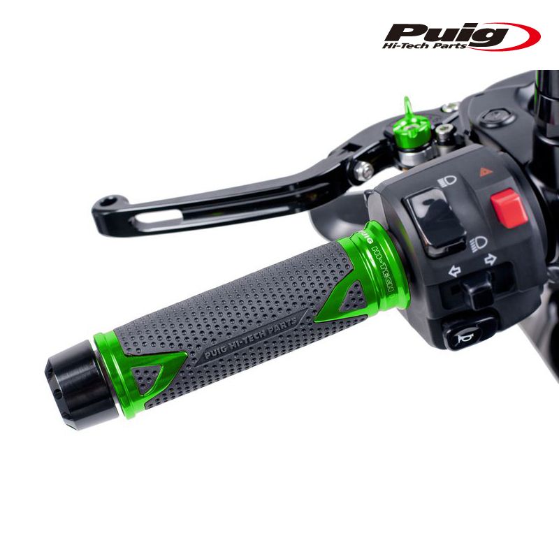Puig 8191V RADIKAL GRIPS GREEN 123mm 汎用 ラディカル グリップ プーチ ハンドルバーエンド WWW_OLIVIERBERNSTEIN_COM