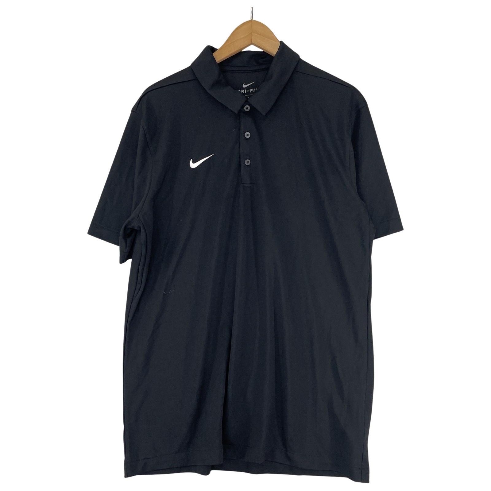【未使用品】Nike テニスロゴ刺繍DRI-FIT ブラックポロシャツXLサイズ NIKE ナイキ ロゴ刺繍 ドライフィット 半袖ポロシャツ sizeL