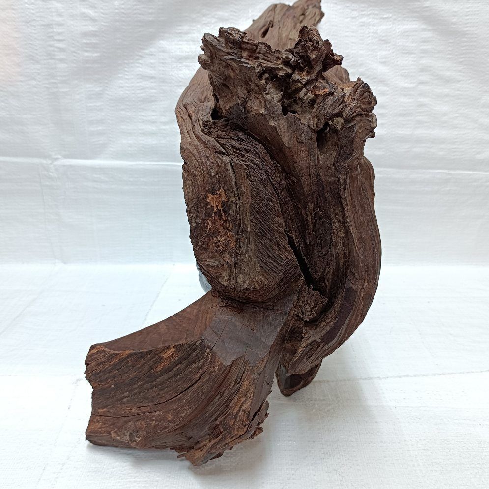 希少 ケニア黒檀無垢 手彫り民族顔 天然木オブジェ 流木 アクアリウム