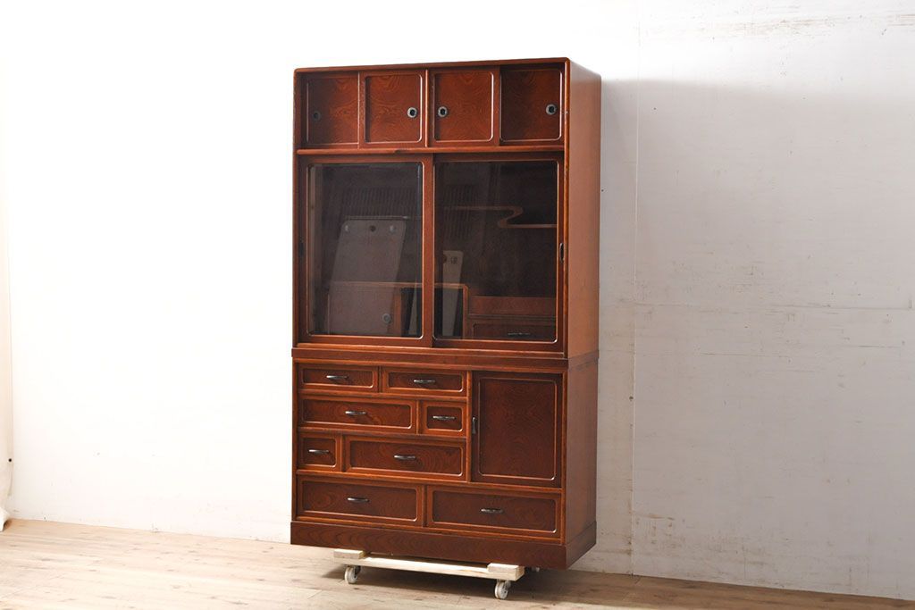 GMIK191○九州民芸家具 茶箪笥 茶棚 飾り棚 サイドボード 和製ヴィンテー GMIK191○九州民芸家具 茶箪笥 茶棚 飾り棚 サイドボード 和製