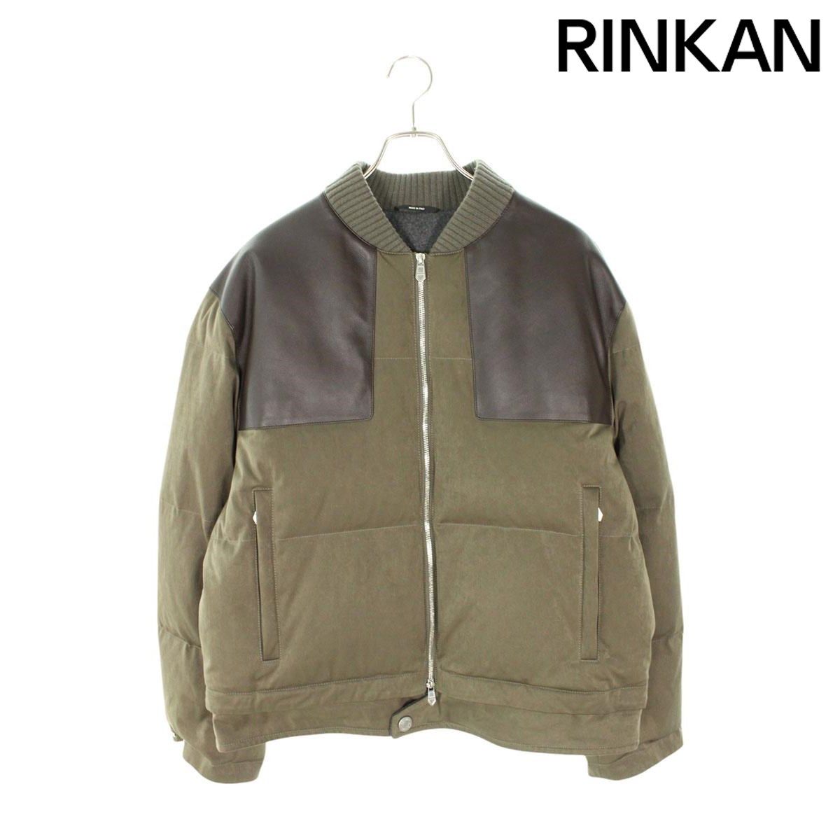 エルメス  24AW  DOUDOUNE MIX CUIR レザーミックスダウンジャケット メンズ 52